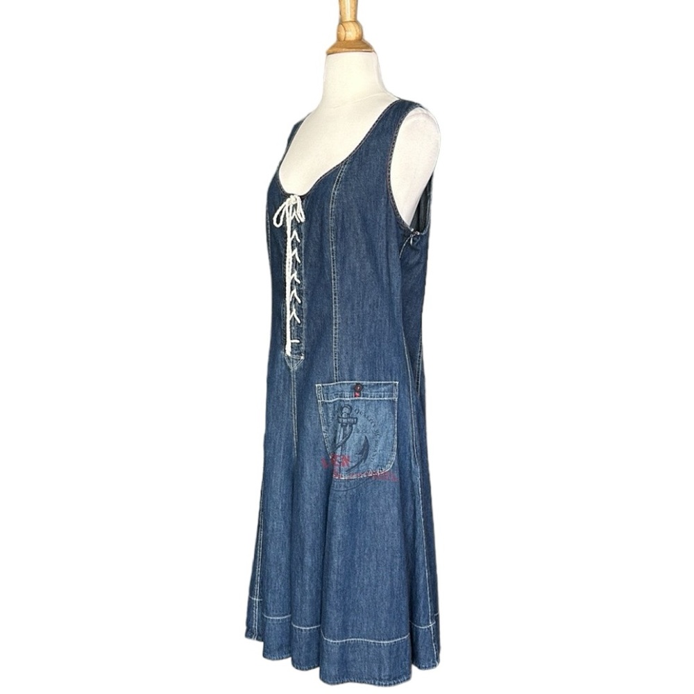 Ralph Lauren Blue Denim Lace-Up Women’s Dress